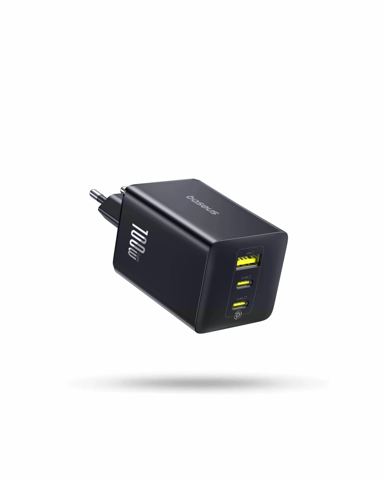 Baseus Enerfill USB C Ladegerät 100W, 3-Ports USB C Netzteil, PD Ladegerät mit PPS, GaN Schnellladegerät kompatibel mit MacBook Pro/Air, iPad, Laptop, iPhone 17/16/15/14, Galaxy S25, Pixel, Schwarz
