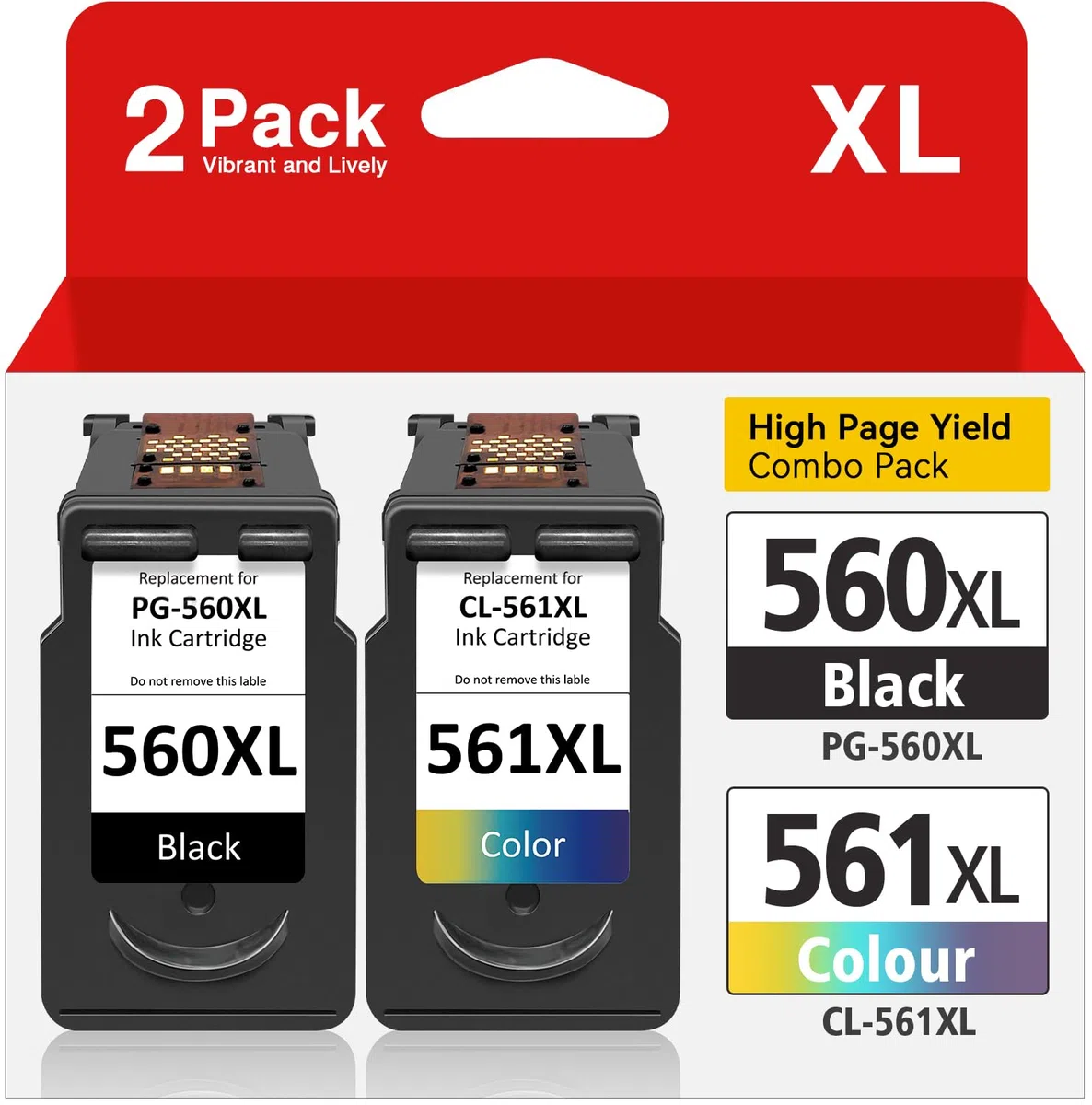 Inkwood 560 561 Patronen, PG 560 XL Schwarz und CL 561 XL Kompatibel für Canon Druckerpatronen 560 561, für Canon Pixma TS5350, TS5351, TS5352, TS 5350, TS 5351, TS 5352, TS7450, TS7451