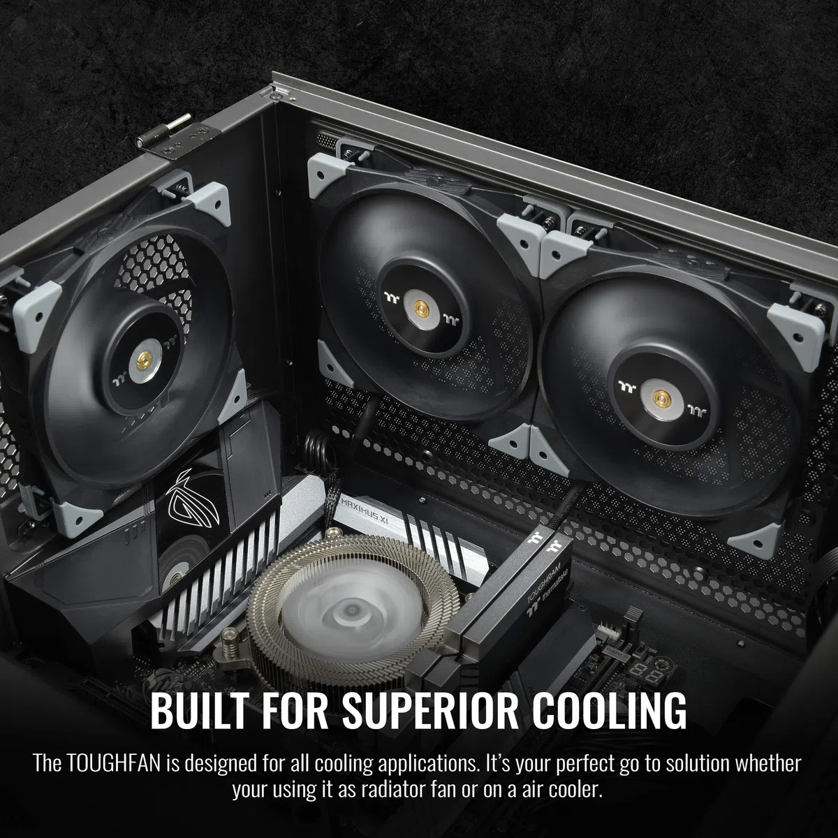 Thermaltake Toughfan 12 High Static Pressure Radiator 120mm (2-Pack) Computer Case Fan - Schwarz