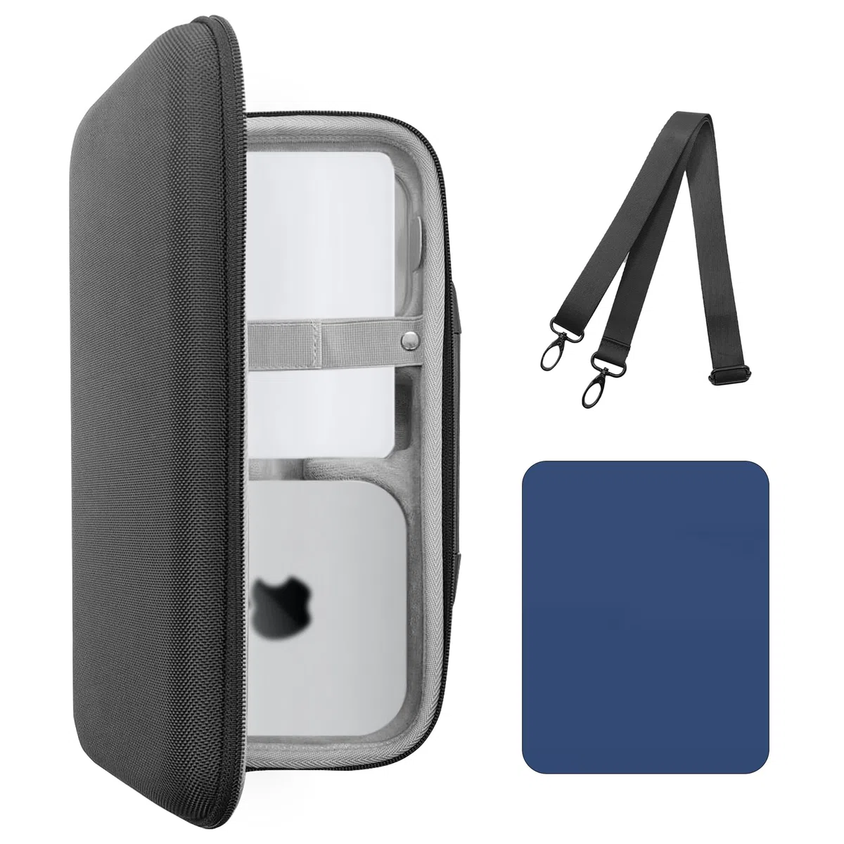 Musiin Premium Mac Hülle mit Riemen in ultimativem Schutz Kompatibel mit 2024 Mac Mini M4/Mac mini M4 Pro Hülle, reisebereit für Magic Mouse, Magic Keyboard, Magic Trackpad und Zubehör.