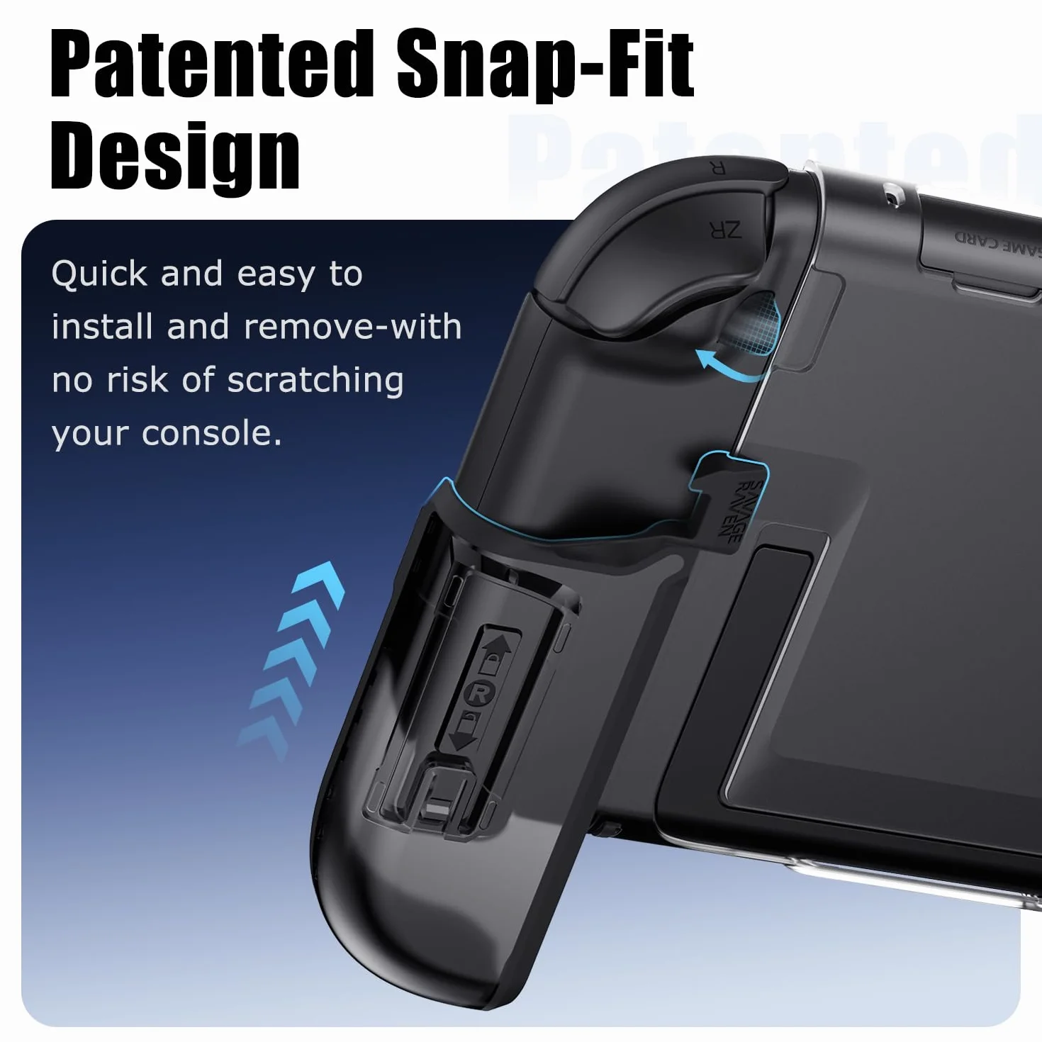 Savage Raven by Skull & Co. FissionGrip Bundle (Carrying Case Included): Dockable Split Protective Case for Nintendo Switch 2 (2025), Slim PC Shell with Detachable Grip Cover-Black