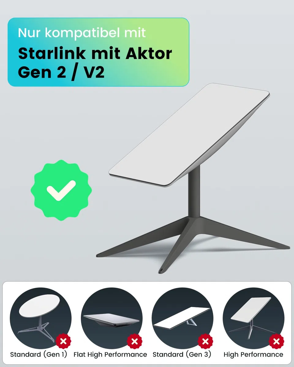 Mwin Ethernet Adapter für Starlink Gen 2, Starlink Zubehör V2 Ethernet-Adapter für Kabelgebundenes Externes Netzwerk, Schnelle und Stabile Verbindung für Satellit Internet Gen 2, Cable Length 89CM