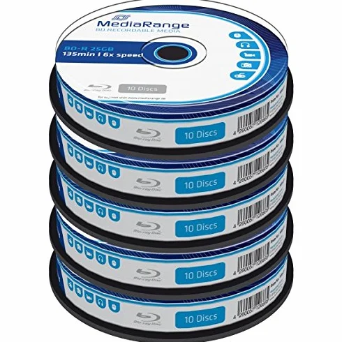 Blu-ray Disc Mediarange BD-R 25 GB, 6x Speed in Cakebox 50 Stück