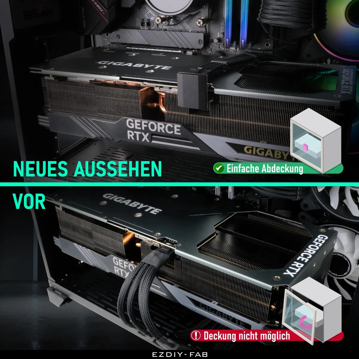 EZDIY-FAB 12VHPWR 12+4 Pin Winkelstecker Stromadapter Slim Type für RTX40' Serie Grafikkarten,Unterstützt 600W Leistung,Kompatibel zu RTX4090,4080,4070ti -180 Grad RVS Typ-Schwarz