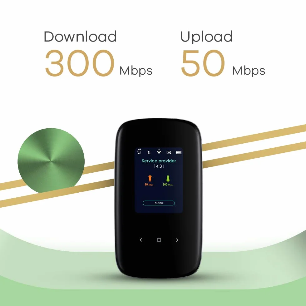 Zyxel 4G LTE-A Mobile WiFi Hotspot, Download-Geschwindigkeit bis zu 300 Mbit/s, Dual-Band WLAN für bis zu 32 Geräte, Akkulaufzeit für den ganzen Tag [LTE2566-M634]