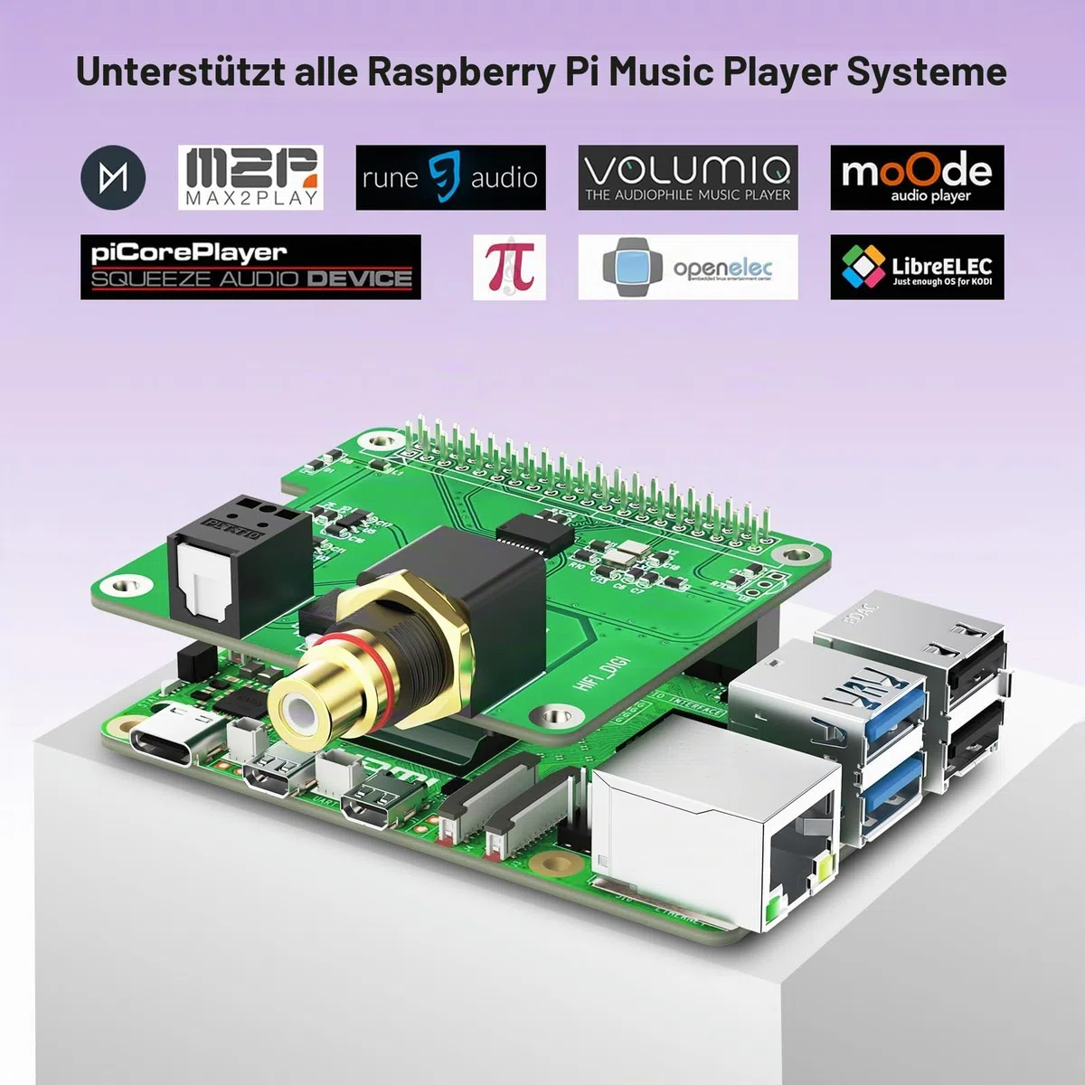InnoMaker Digi One HAT für die gesamte Raspberry Pi-Serie, S/PDIF(IEC60958-3) Digitale Audiokarte für HiFi-Sound