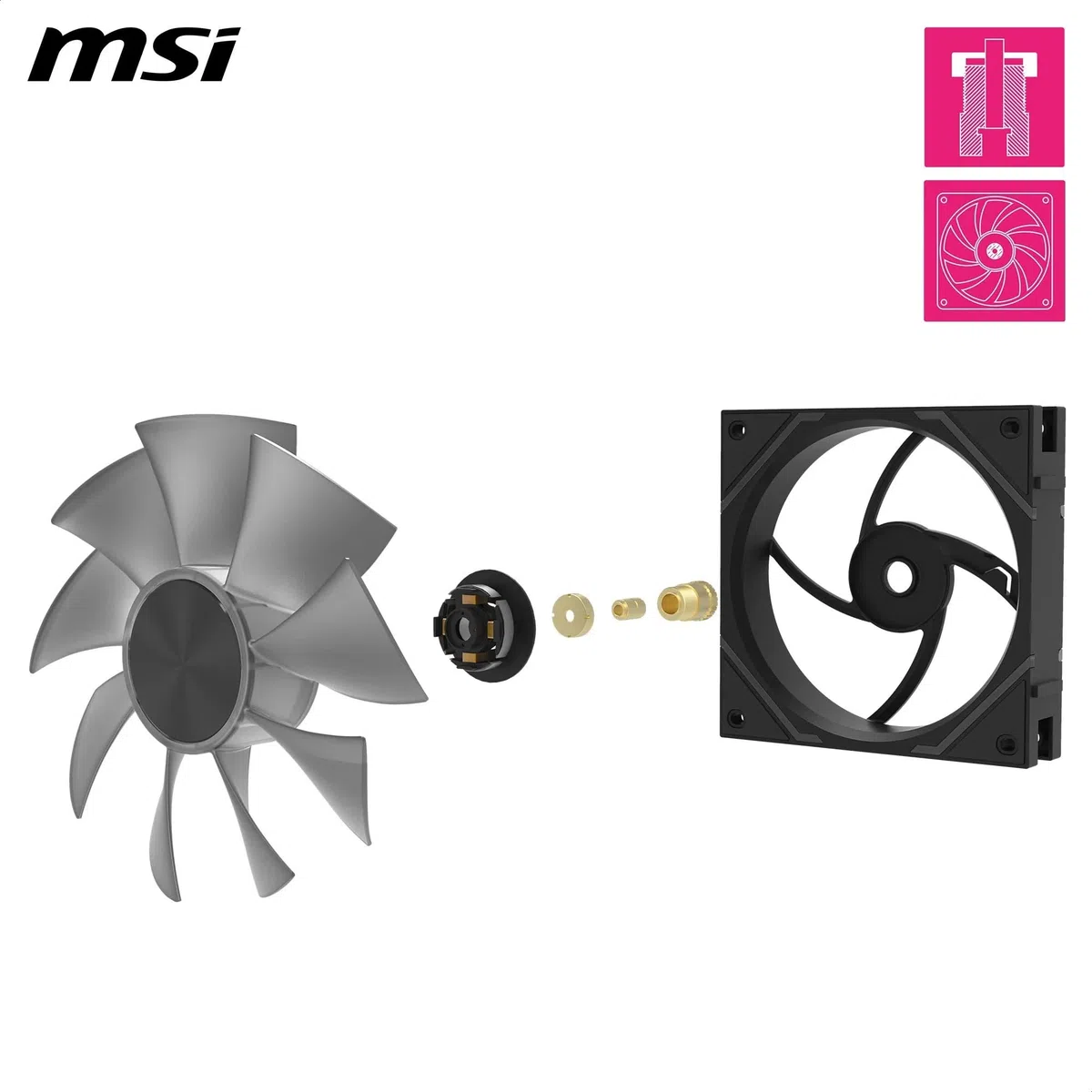 MSI MPG EZ120 ARGB WHITE Lüfter - 1x 120 mm ARGB-Lüfter, fluiddynamisches Lager mit zusätzlicher Mutterbefestigung, Mystic Light & Cooling Wizard Unterstützung mit MSI Mainboards