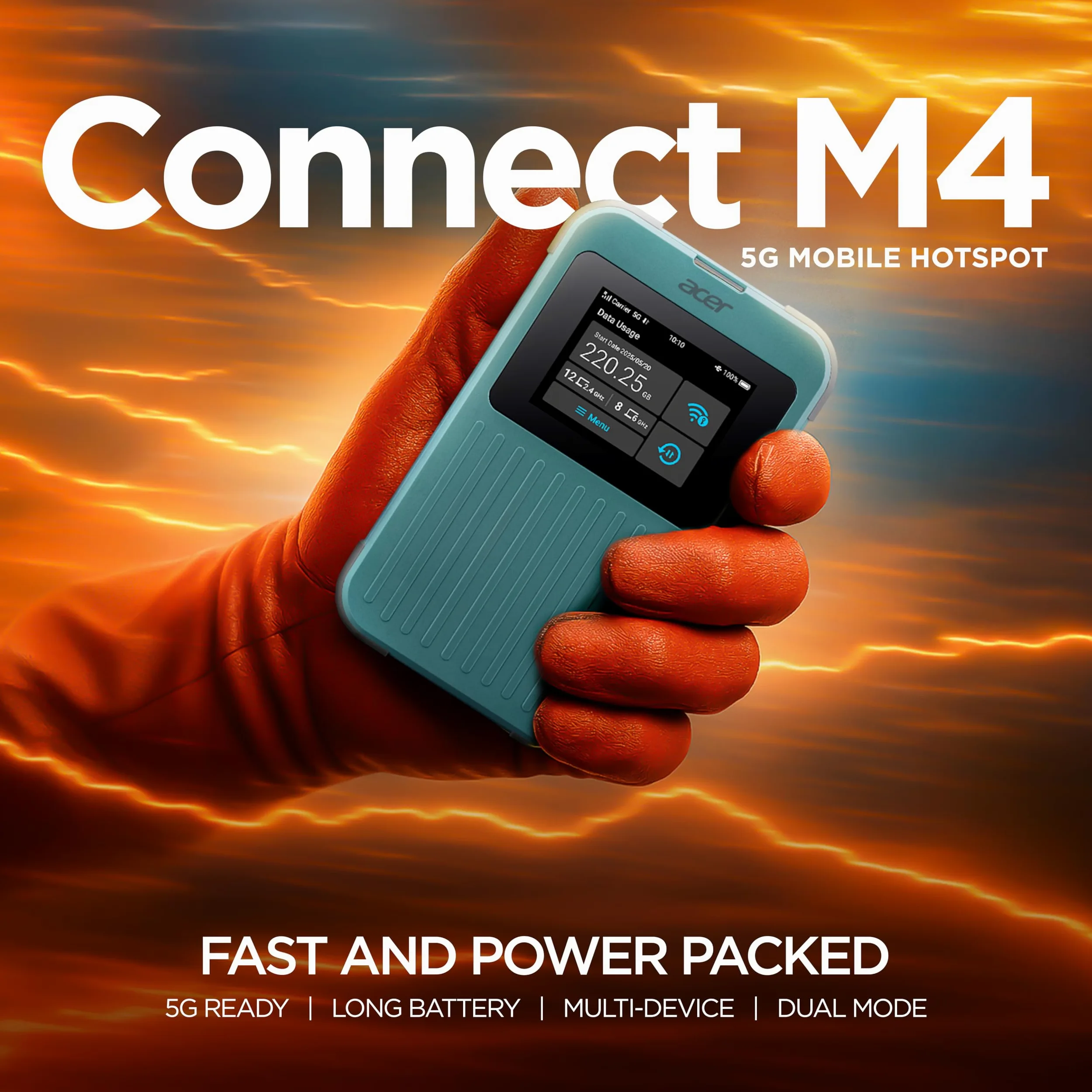acer Connect M4 - Mobiler Hotspot - 5G LTE - Wi-Fi 5, Wi-Fi 6