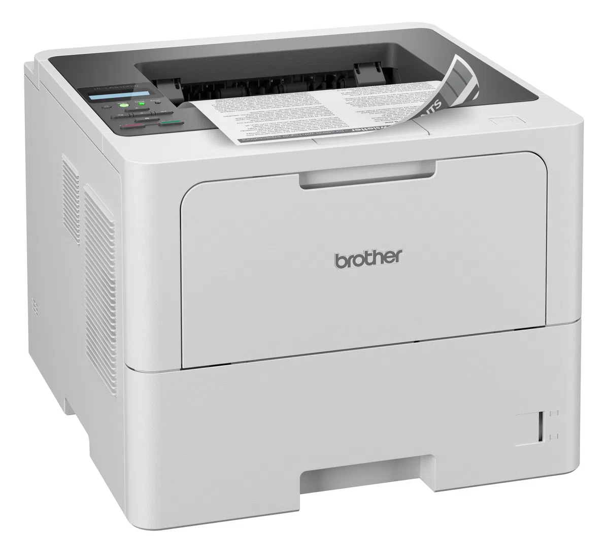 Brother HL-L6210DW Laserdrucker schwarz weiß (A4, 50 Seiten/Min., 1.200x1.200 DPI, LAN, WLAN, Duplex, 520 Blatt Papierkassette) weiß/grau