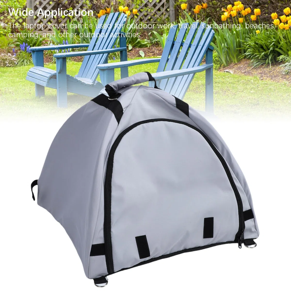 Srliya Sonnenschutz-Laptop-Zelt, Oxford-Stoff, Wasserfeste Laptop-Abdeckung mit Sichtschutzhaube, Faltbare -Haube für Outdoor-Aktivitäten