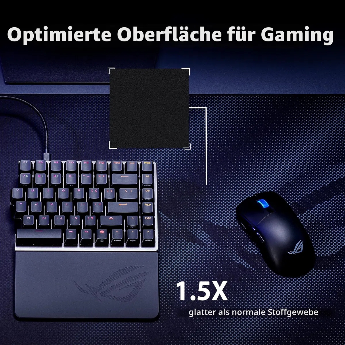 ASUS ROG Sheath II XXL Gaming-Mauspad (900 x 400 mm großes Mousepad, kühlendes Gewebe, optimierte Oberfläche für Esport und Gaming, ausfransungssichere, flach genähte Kanten, Schwarz)