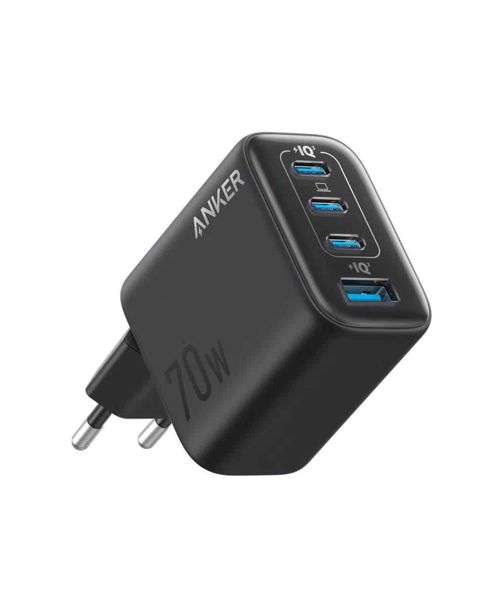 Anker Zolo 70W USB C Ladegerät, 4-Port-Netzteil mit ultraschnellen 70W, kompakt & stabil, für iPhone 17/16/15, MacBook Air, iPad, Pixel, Galaxy u.v.m. (Kabel Nicht enthalten)