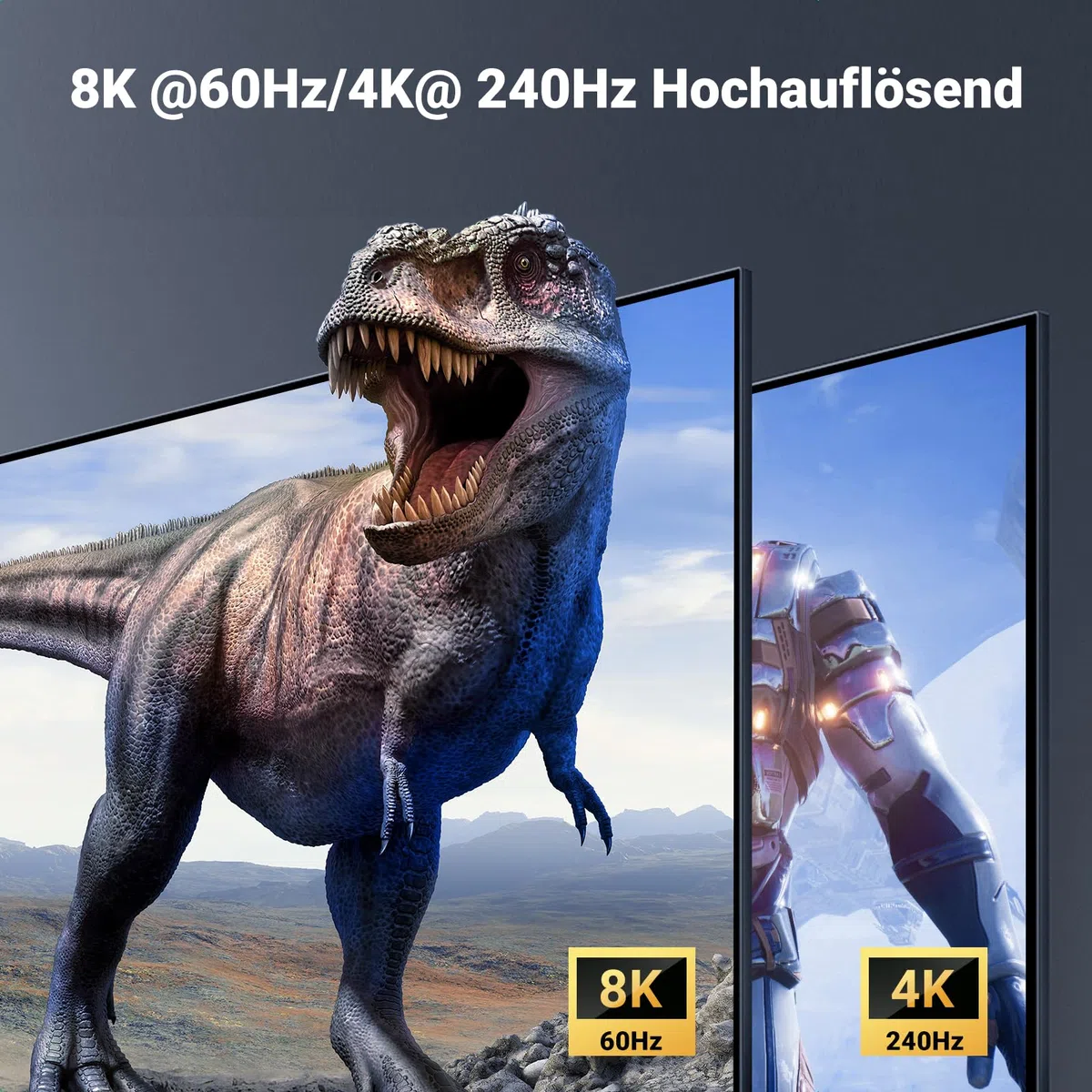 UGREEN Displayport KVM Switch 8K@60Hz, DP 1.4 mit 4 USB 3.0 Ports Unterstützt 8K@60Hz 4K@240Hz Share 1 Monitor Tastatur Maus U-Disk Drucker, mit 2 DP Kabeln, 2 USB A zu C Kabeln