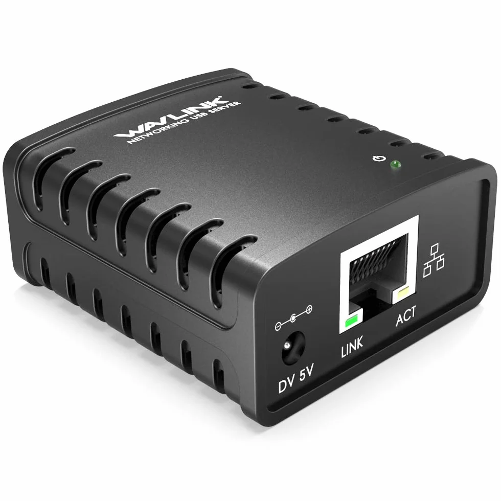 WAVLINK Druckerserver Printserver USB 2,0 auf 10/100Mbps Ethernet Netzwerk Printserver für Windows