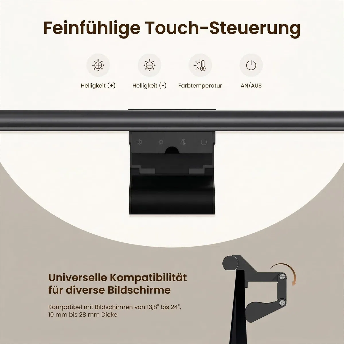 Yeelight Monitor Lampe LED mit Fernbedienung & Touch Control, 40cm Monitor Light Bar mit Anti-blaues Licht, monitor licht Bildschirmlampe USB mit Auto-Dimmen, PC Monitorlampe Büro Lampe