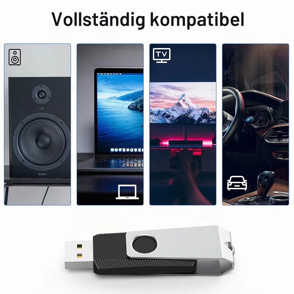 KEXIN USB Stick 64GB 5er Set, Speicherstick USB 2.0, Buntes Metallgehäuse, Drehbares Design - Schlüsselanhängergeeignete USB-Sticks