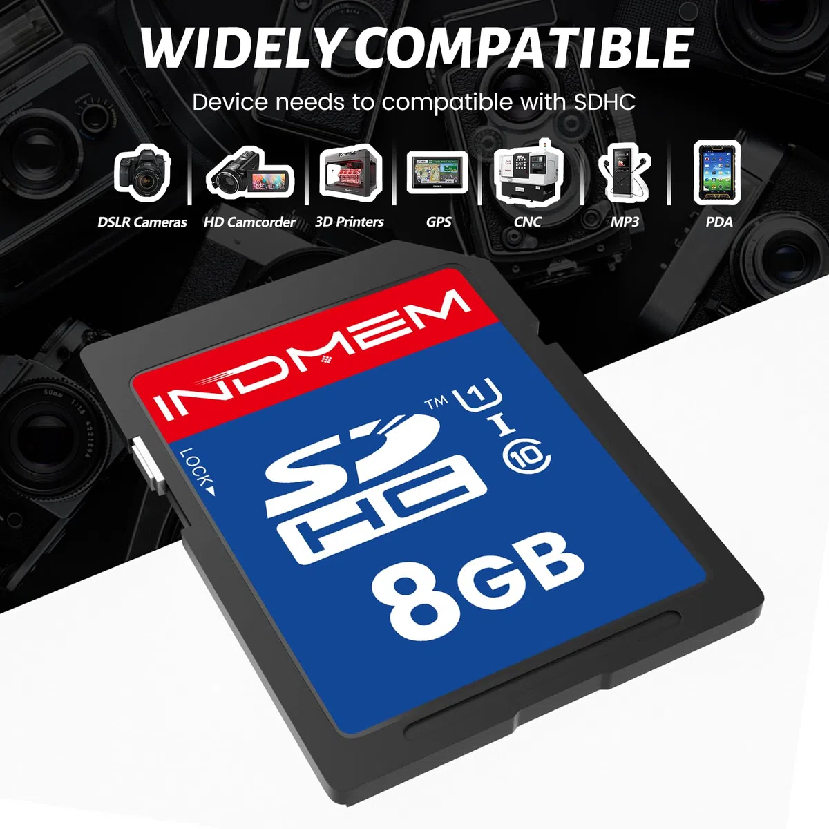 SD Card 8GB, SD Memory Card 8GB UHS-I SDHC U1 Class 10, High Speed Card for Digital Camera, Computer, Trail Camera 5 Packs