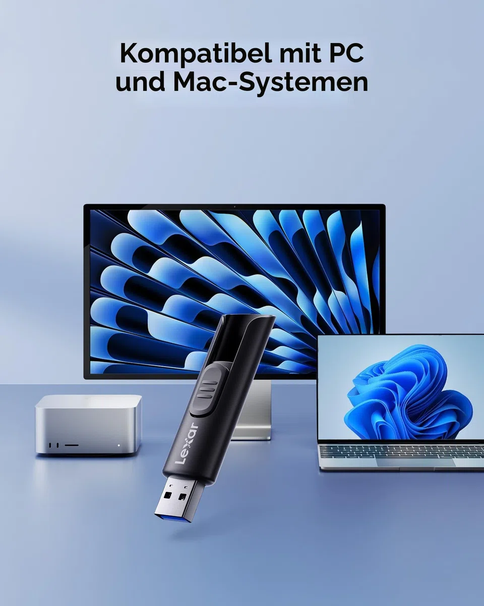 Lexar 64GB 3er-Pack Flash-Laufwerk A30E USB 3.2 Gen 1, USB-Laufwerk mit bis zu 100MB/s, Speichererweiterung und -sicherung für PC- und Mac-Systeme