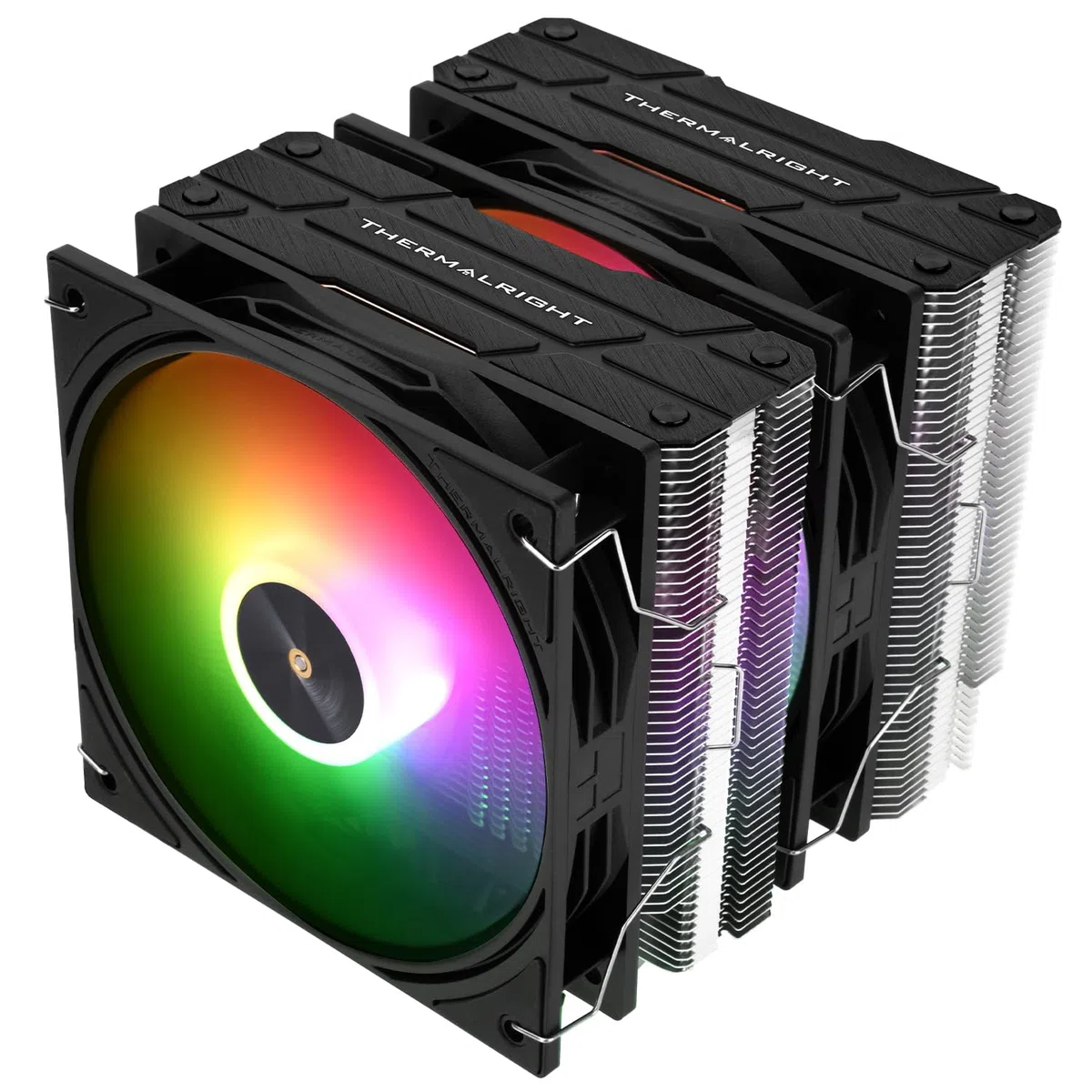 TR-Thermalright Peerless Assassin 120 ARGB Black V3 CPU-Kühler,Doppel-Tower mit 6 Heatpipes Kommt mit schwarzer Top-Abdeckung, zwei 120mm PWM-Lüftern-2000U/min, für AM5/AM4, LGA1851/1700/115x/1200