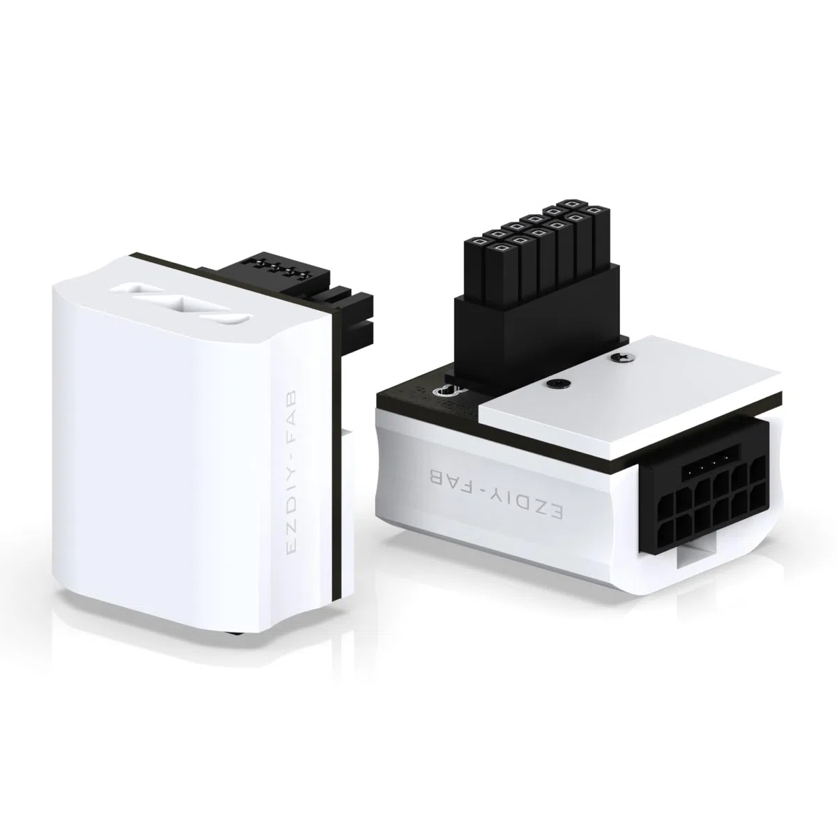 EZDIY-FAB 12VHPWR 12+4 Pin Winkelstecker Netzteil für Grafikkarte der RTX40'-Serie,Unterstützt 600W Ausgang, Kompatibel mit RTX4090,4080,4070ti -90 Grad RVS Typ-Weiß-1Pack