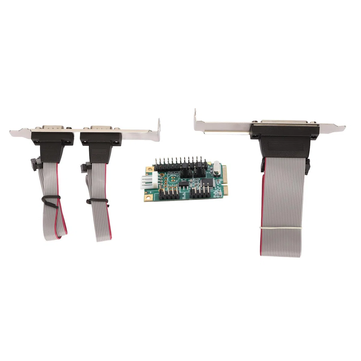 PCIe-Seriell-Parallel-Erweiterungskarte, Parallelport-Combo-Karte PCI-Express-Karte mit 2 Hochgeschwindigkeits-DP9-Pin, RS 232-Seriellports und Einem DP25-Pin-Parallelport, für