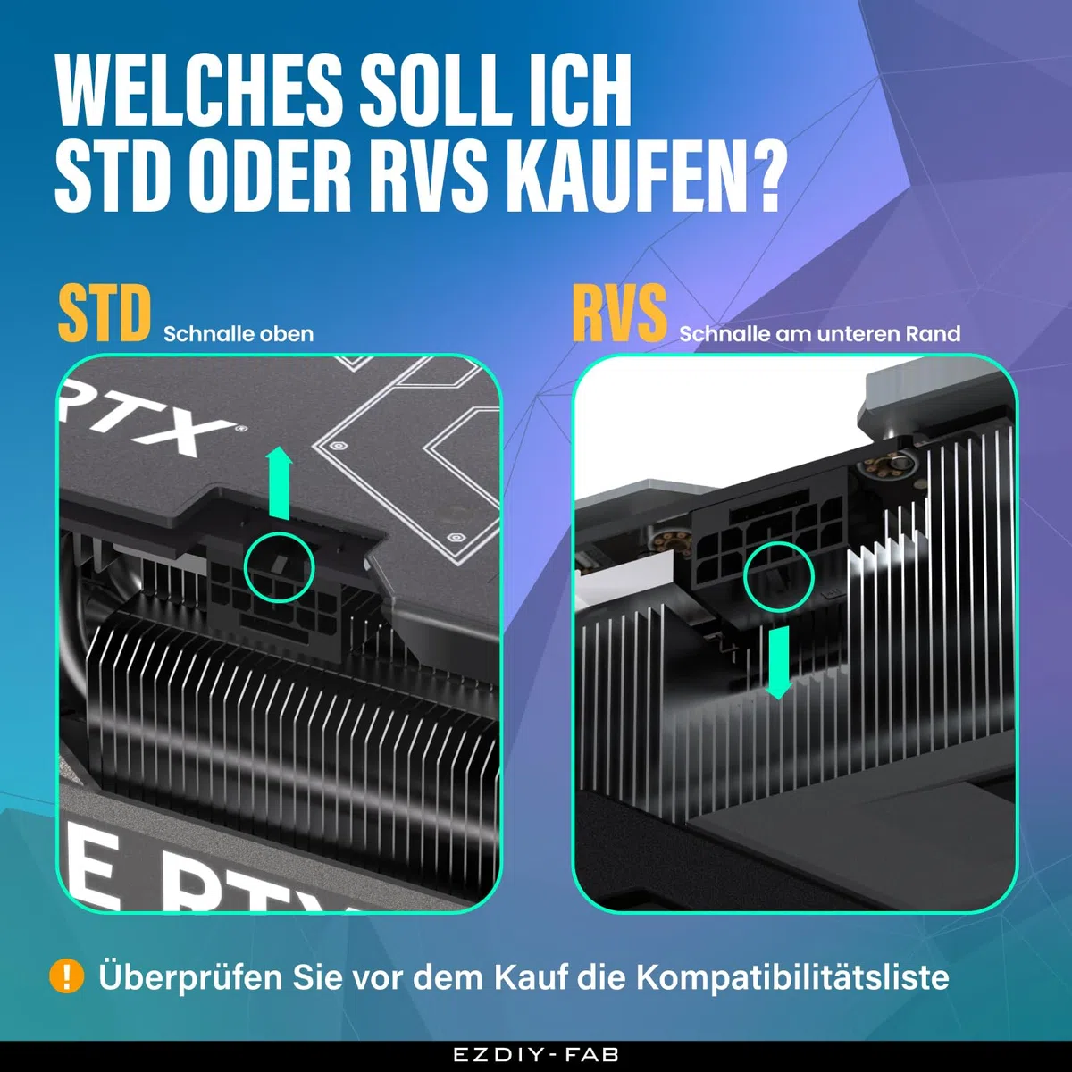 EZDIY-FAB 12VHPWR 12+4 Pin Winkelstecker Netzteil für Grafikkarte der RTX40'-Serie,Unterstützt 600W Ausgang, Kompatibel mit RTX4090,4080,4070ti -90 Grad RVS Typ-Weiß-1Pack