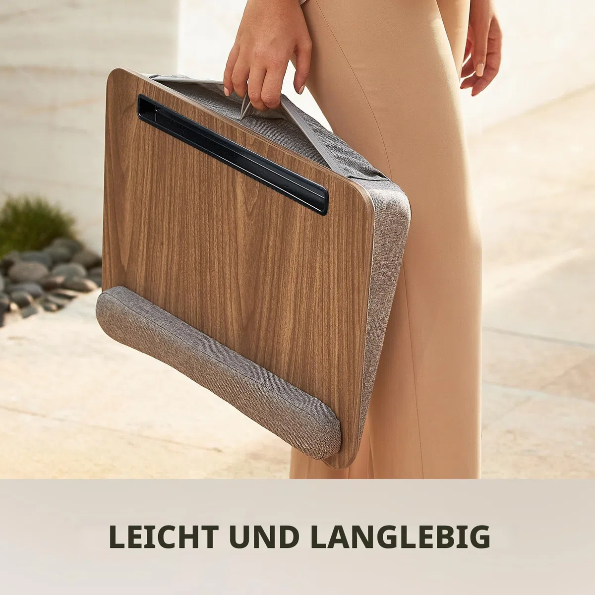 HUANUO Laptop Ständer Bett passend zu 15,6 Zoll Laptop, Laptopkissen mit Anti-Rutsch-Streifen und Aufbewahrungsfunktion für Home Office oder Lernen, als Computer-Laptop-Ständer auf der Couch