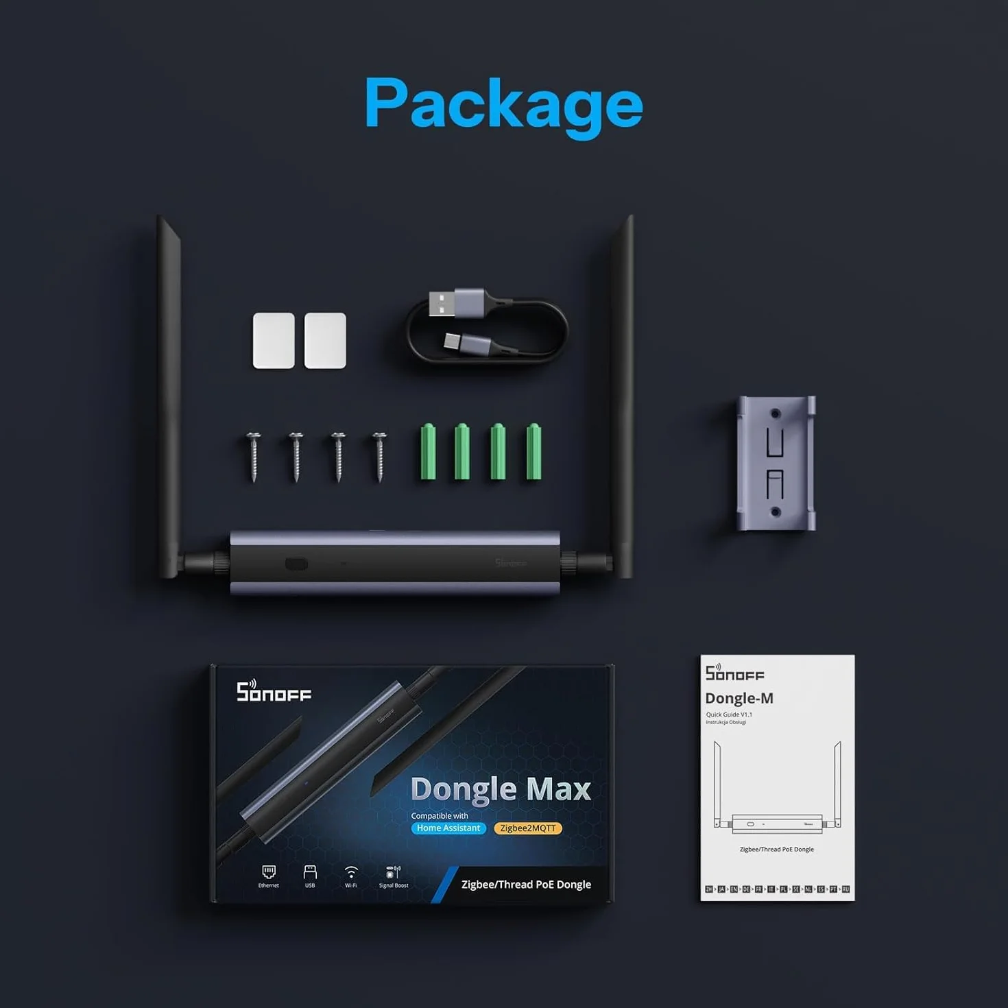 SONOFF Zigbee/Thread PoE Dongle Max, unterstützt Ethernet-, Wi-Fi- und USB-Verbindungen, Zigbee-Gateway mit EFR32MG24&EFR32D0, Stick für Home Assistant oder Zigbee2MQTT