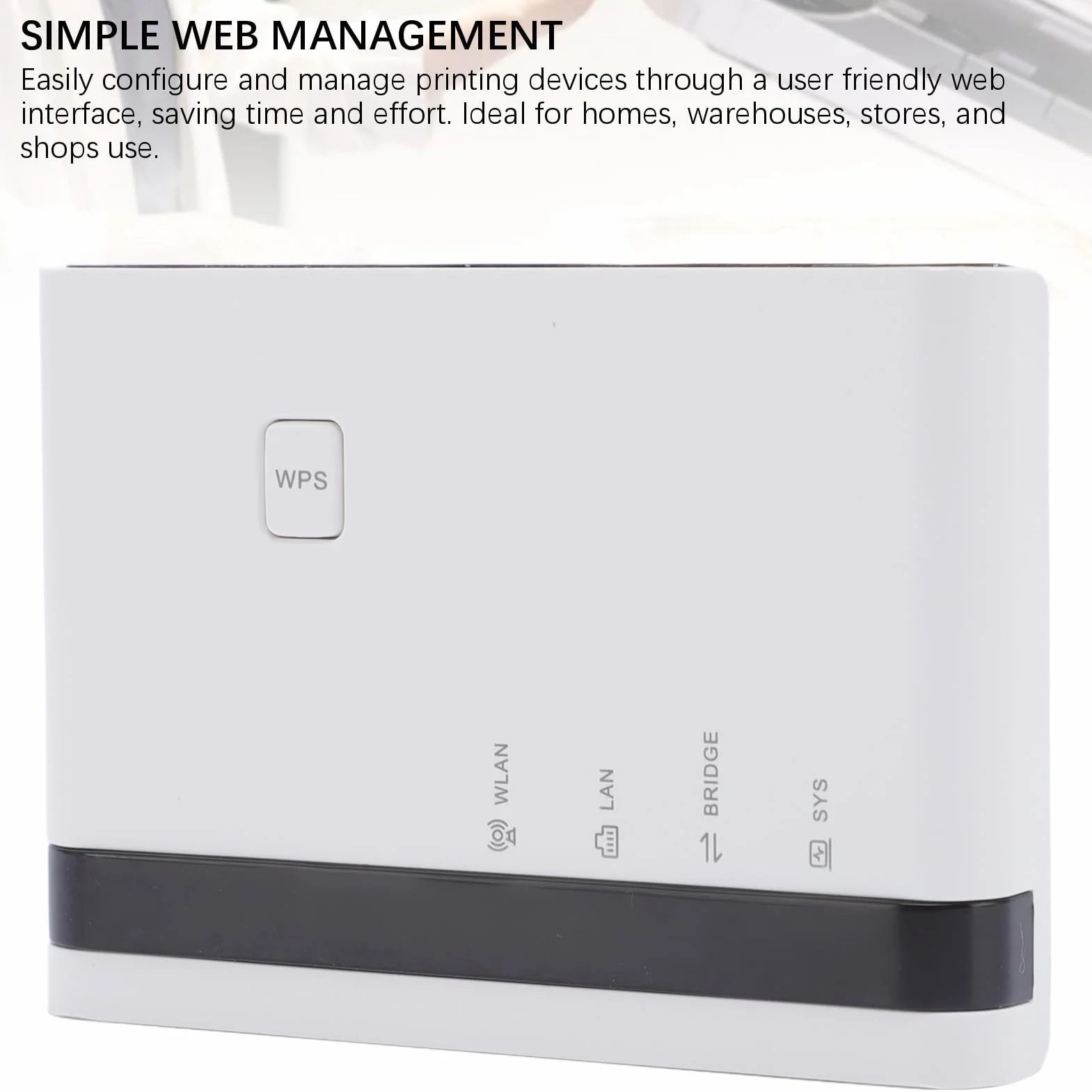 GOWENIC USB -Printserver, 10 100 Mbit/S LAN Bridge Wireless Wired Messalone Print Server Support 4 Drucker Plug and Play, mit 480 Mbit/S USB 2.0 -Port, für 7 8 10 11 XP OS X (EU-Stecker)