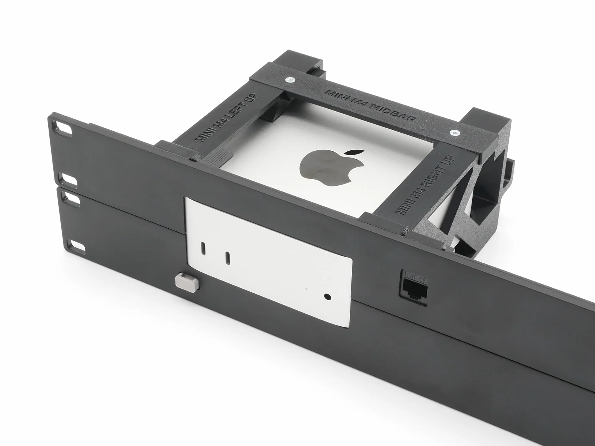 Rack Mount for 3X Apple Mac mini M4 with Remote on/Off Button no keystones