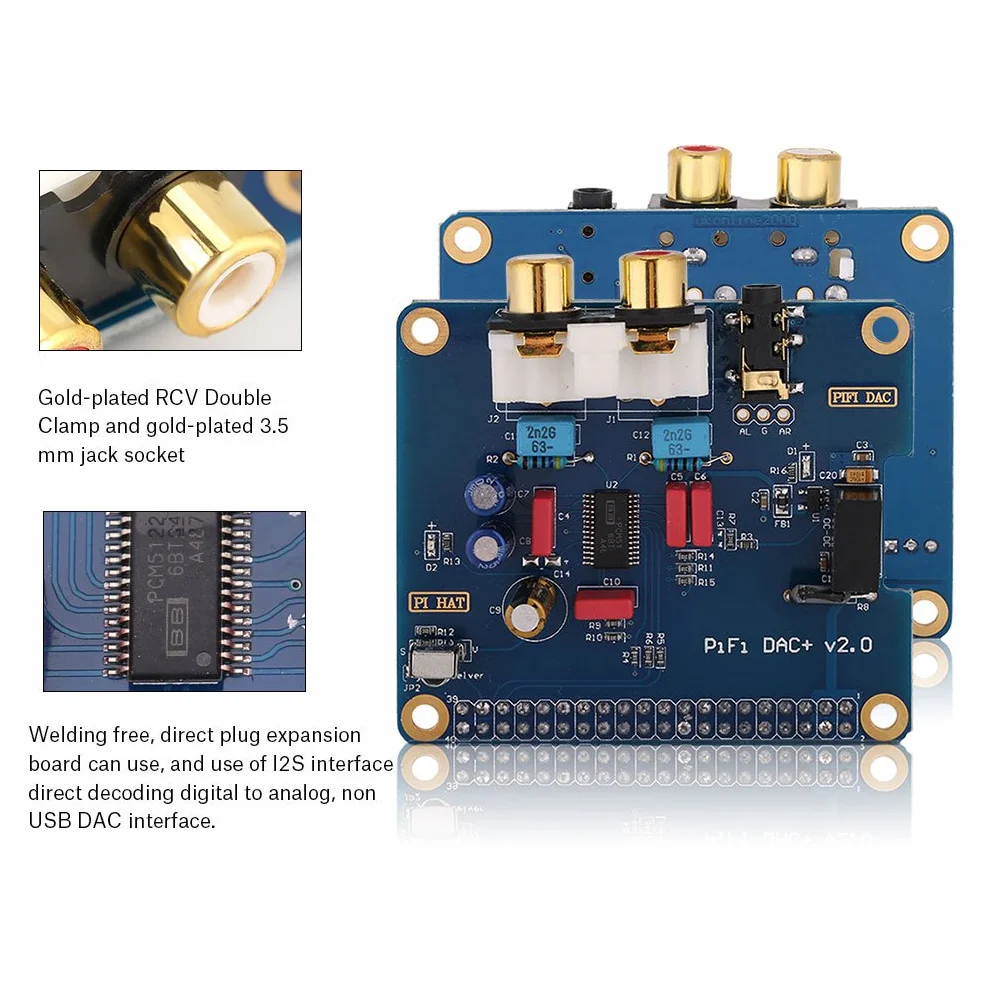 Tonysa Digitale Audiokarte für, HiFi Digi DAC und HiFi Digi Audio Soundkarte für 3 Modell B / 2B / B.