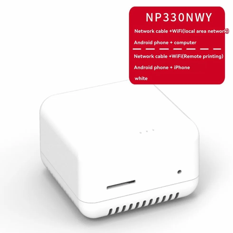 1PCS NP330 USB 2.0 Print Server USB2.0 Mini -Druckerserver 100mbit / S RJ45 -Verbindung für Androids -Telefone EU -Stecker