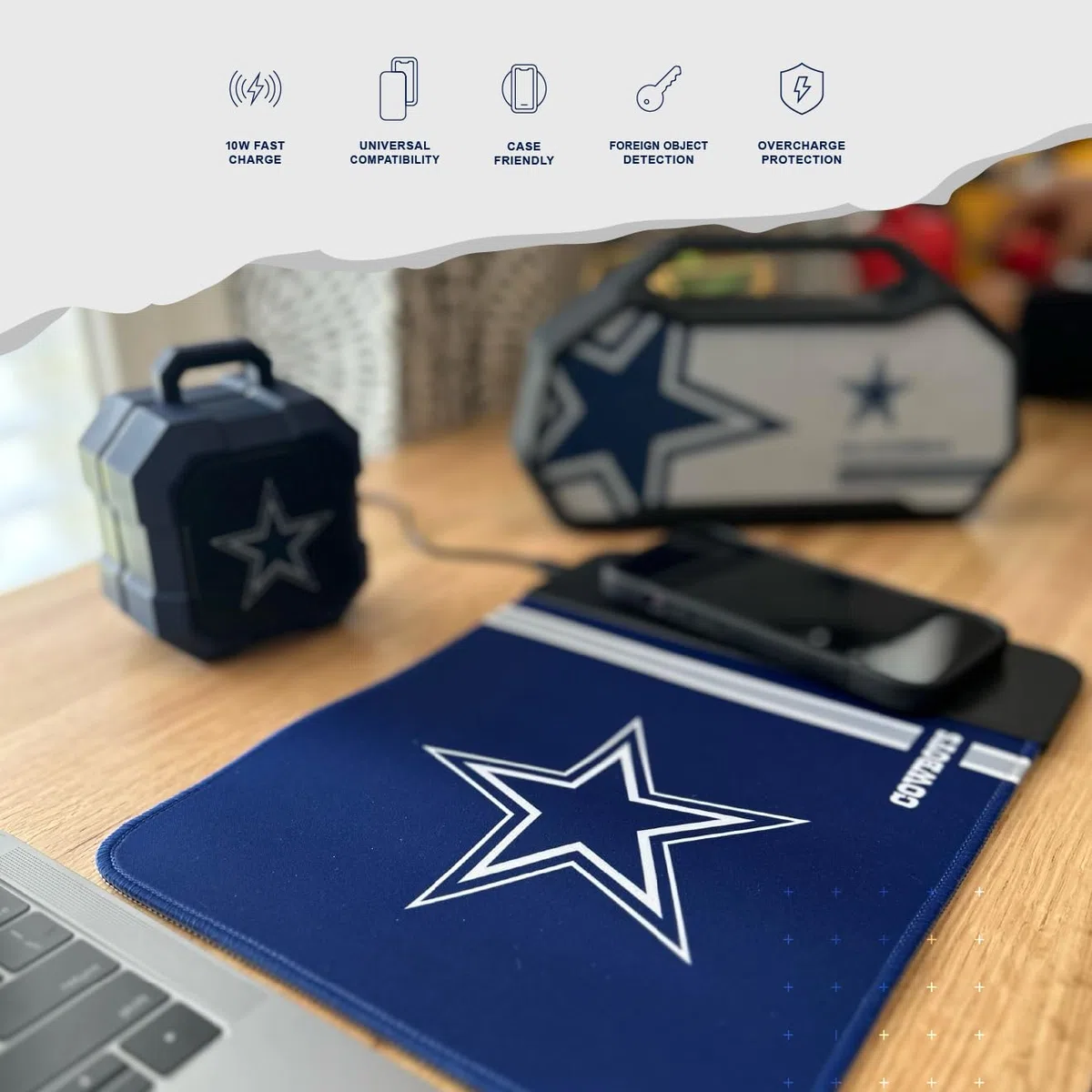 SOAR NFL Wireless Charging Mouse Pad, Baltimore Ravens
