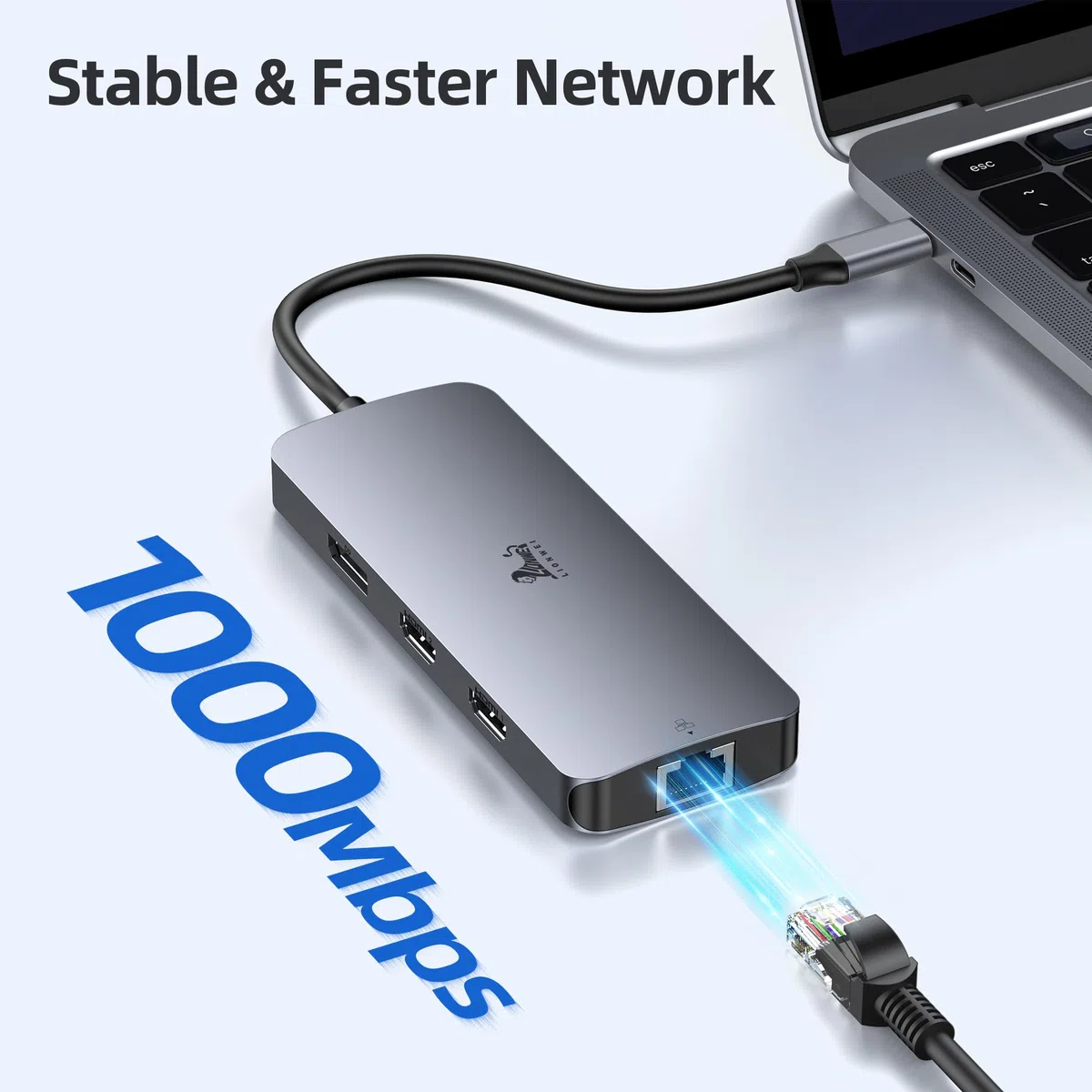 USB C Docking Station Dual Monitor 8 in 1 Laptop Docking Station 2 Monitore USB C Hub mit 4K Dual HDMI, DisplayPort, 1Gbps Ethernet, 100W PD, 3 USB A/C 3.0 Adapter Kompatibel mit Dell, HP
