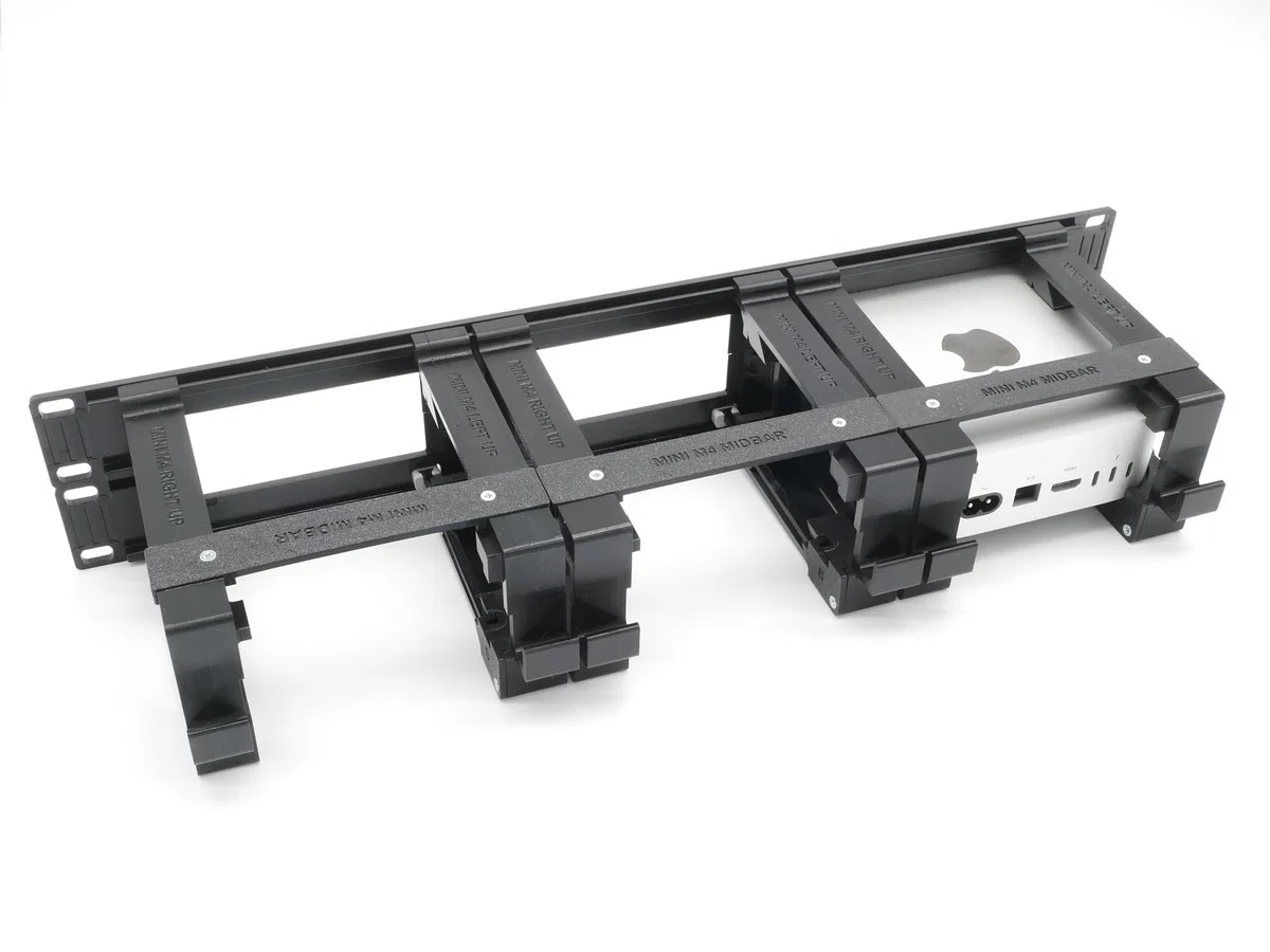 Rack Mount for 3X Apple Mac mini M4 with Remote on/Off Button no keystones