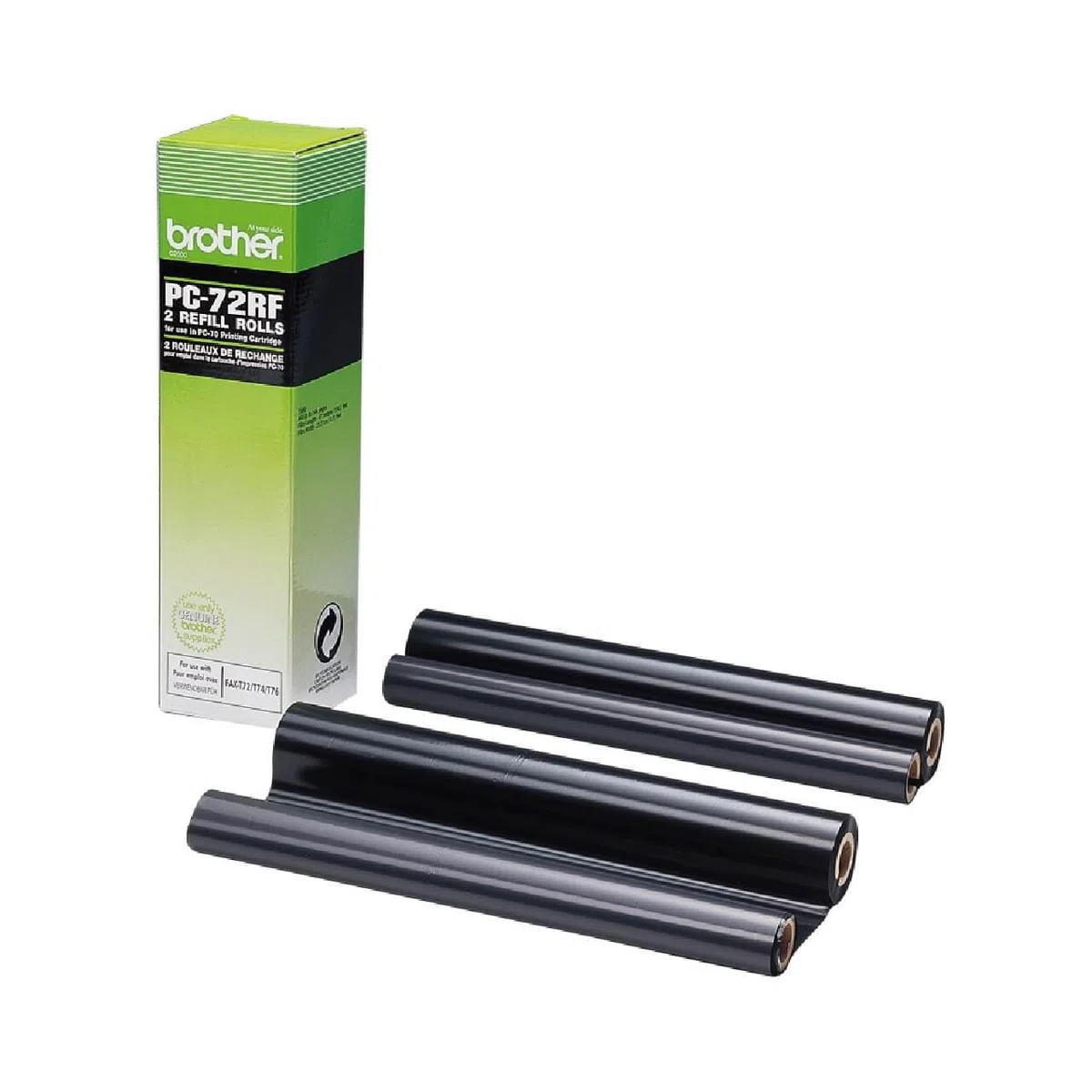 2x Brother 27720, PC-72 RF, PC72RF / Original Thermo-Transfer-Rollen Schwarz