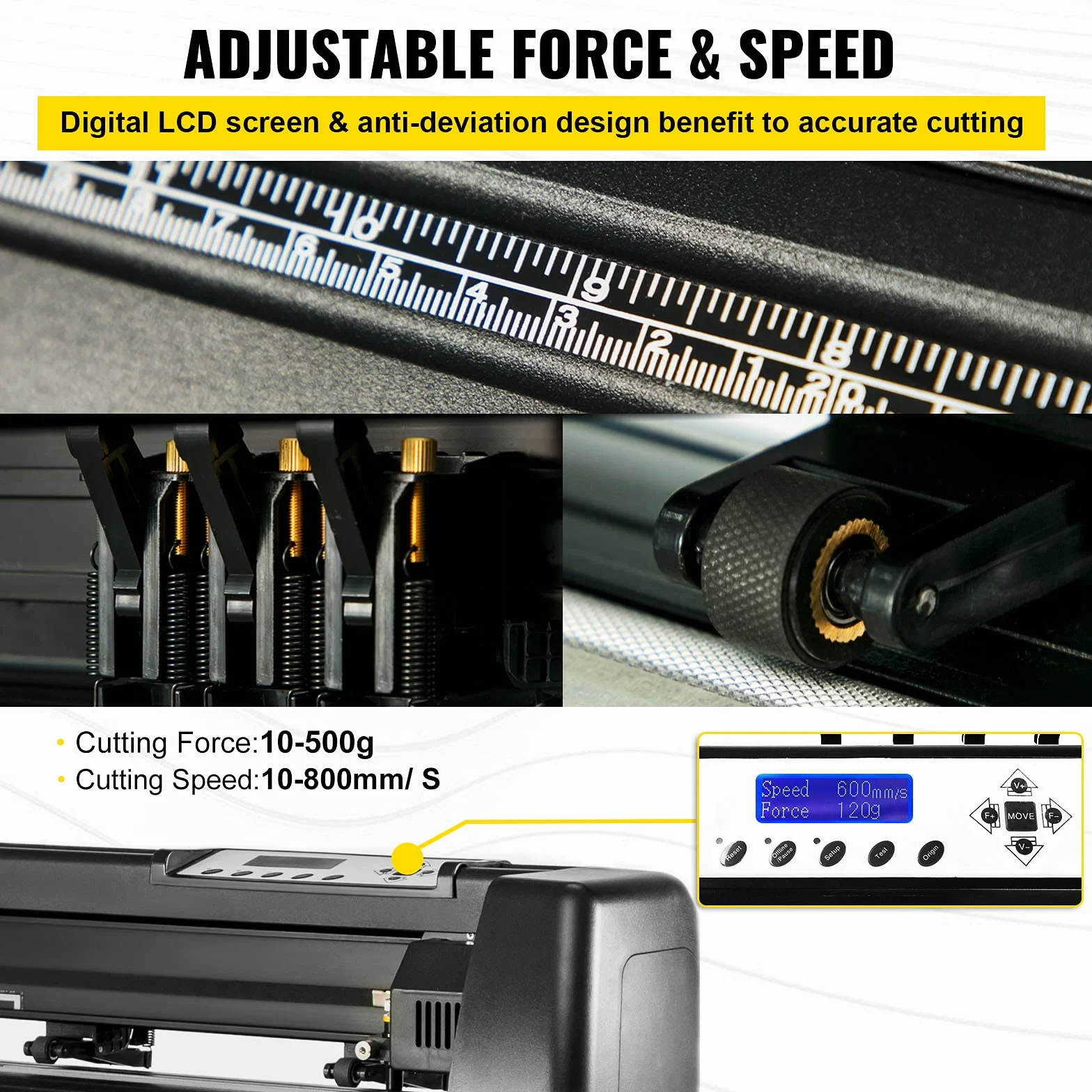 VEVOR 53 Inch Vinyl Schneideplotter Vinyl Cutter Plotter 1350 mm Slogan Cutting Plotter Desktop Machine mit der Software