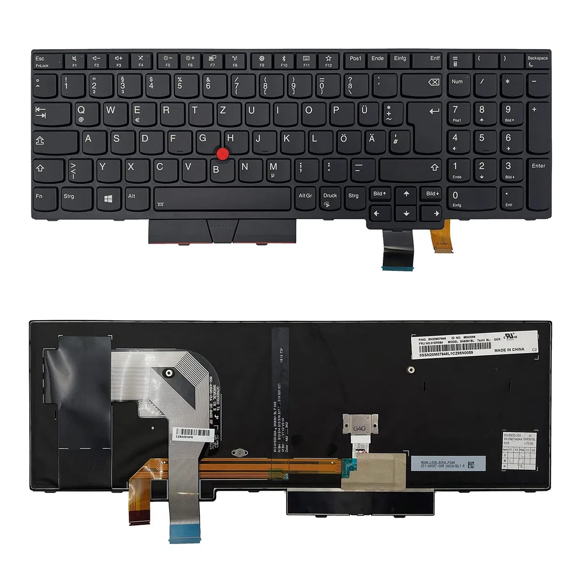 Tastatur Lenovo ThinkPad T570, T580 | beleuchtet | DE | SN8361BL