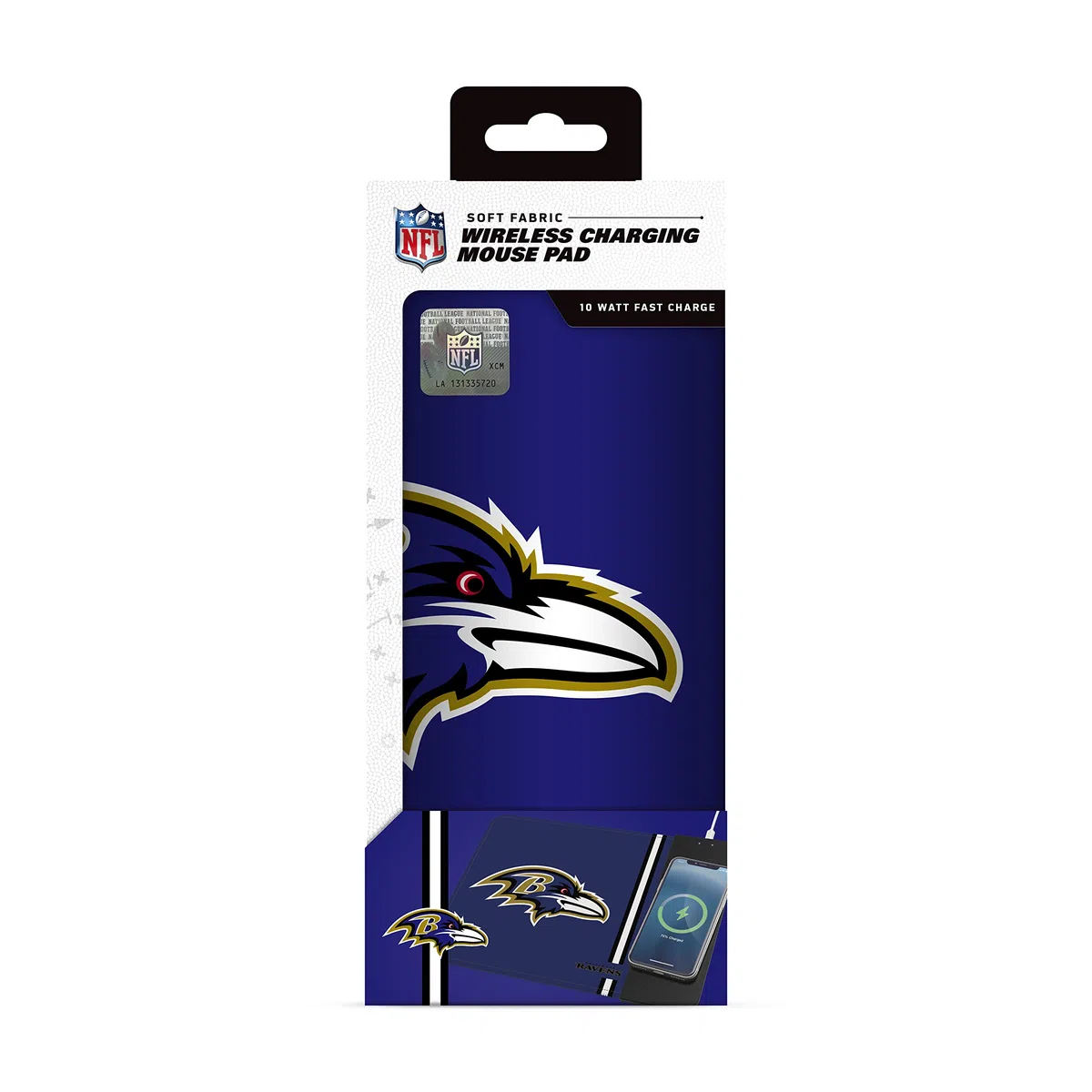 SOAR NFL Wireless Charging Mouse Pad, Baltimore Ravens