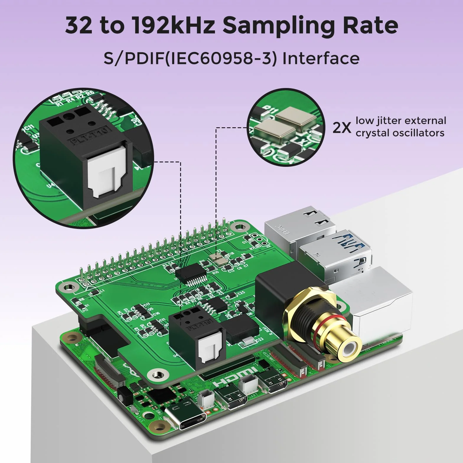 InnoMaker Digi One HAT für die gesamte Raspberry Pi-Serie, S/PDIF(IEC60958-3) Digitale Audiokarte für HiFi-Sound
