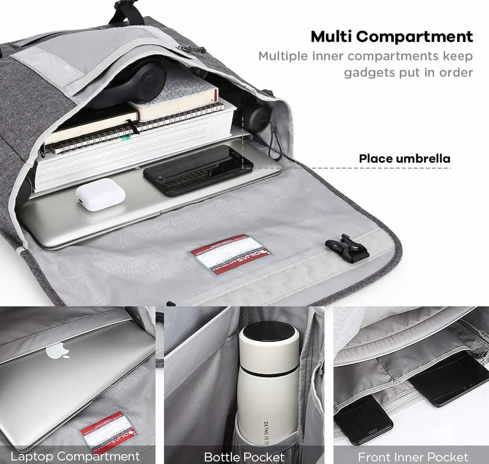 OIWAS Umhängetaschen Herren Groß, Messenger Bag für 14 15.6 Zoll Laptop Männer Kuriertasche Damen Arbeitstasche Laptoptasche Aktentasche Business Büro Uni Reise Alltag