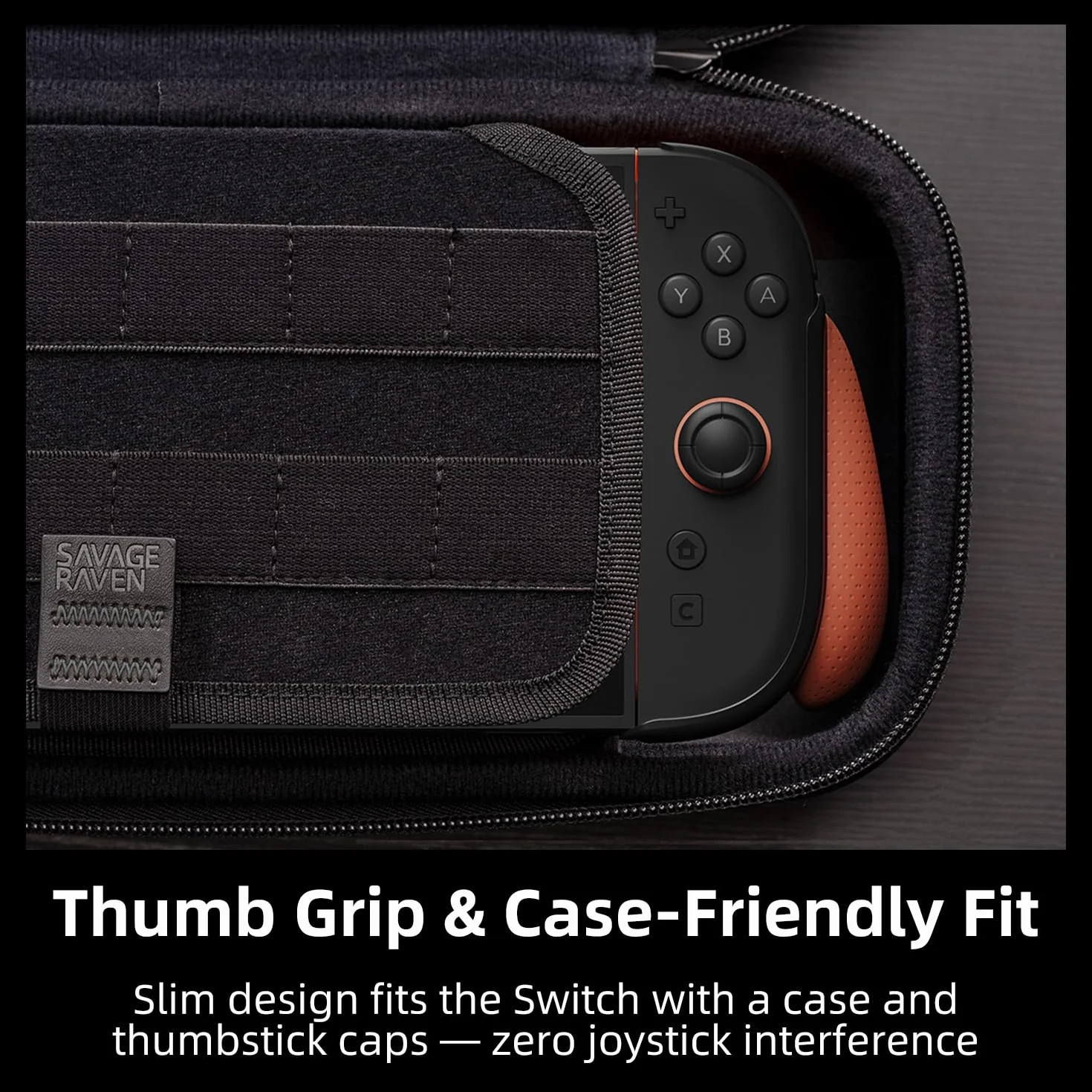 SAVAGE RAVEN by Skull & Co. Maxcarry Case for Nintendo Switch 2: Portable Hard Shell Protective Travel Carrying Case with Storage for NeoGrip and StandGrip, GripCase & Accessories (Black)