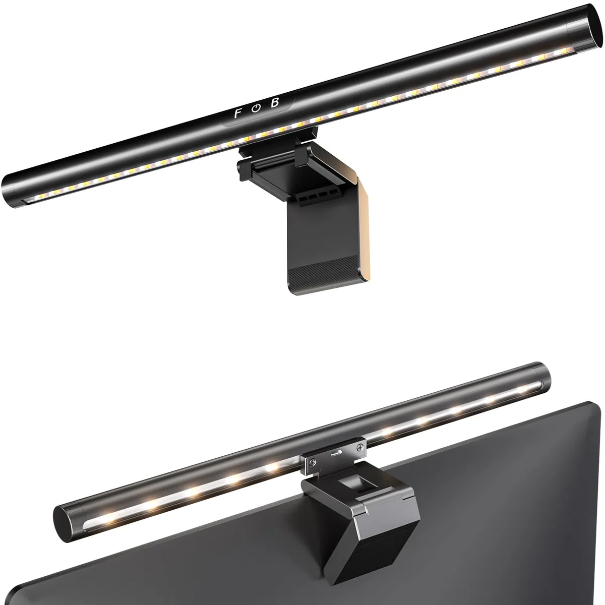 PUTORSEN Computer Monitor Lampe LED - 42cm Dual-Sided Monitor Lamp Bar mit Touch-Control, Dimmbar & Farbtemperatur-einstellbar für flache und gebogene Bildschirme USB Lampe