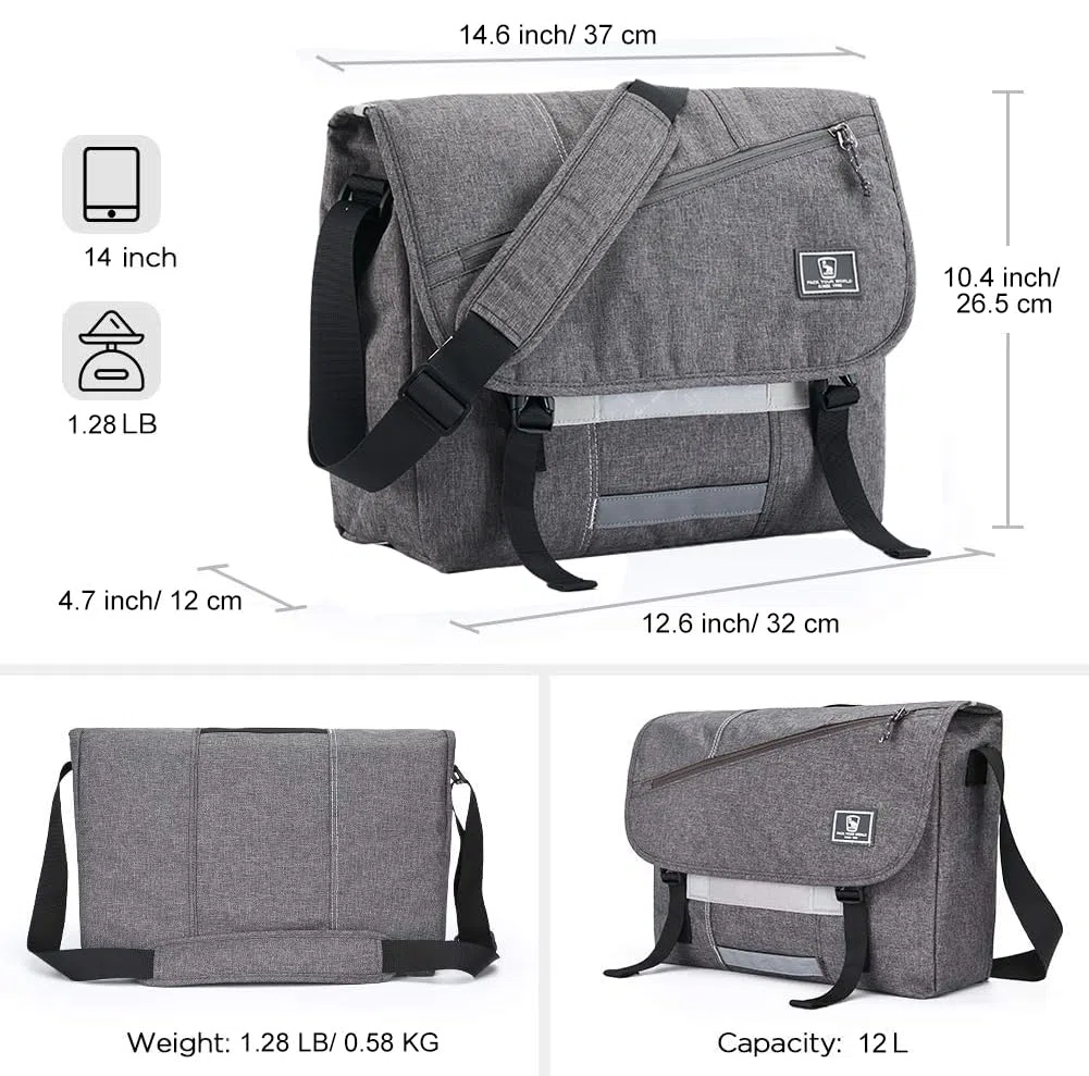 OIWAS Umhängetaschen Herren Groß, Messenger Bag für 14 15.6 Zoll Laptop Männer Kuriertasche Damen Arbeitstasche Laptoptasche Aktentasche Business Büro Uni Reise Alltag