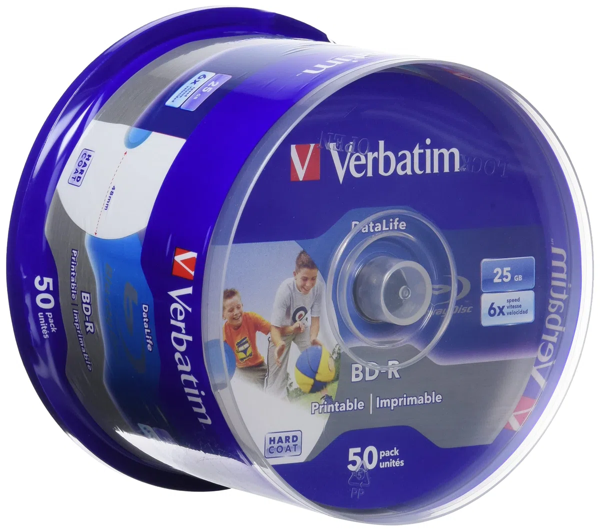 Verbatim 43812 BD-R Datalife 25GB 6x Schreibgeschwindigkeit Rohlinge bedruckbar 50er Spindel