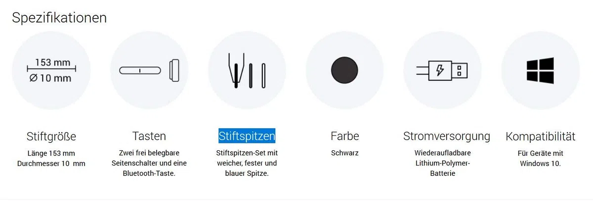 Bamboo Ink Plus-Active Stylus (wiederaufladbar, mit 4.096 Druckstufen & Neigungserkennung zum präzisen Zeichnen, Schreiben & Kommentieren auf stiftfähigen Windows 10-Geräten) schwarz
