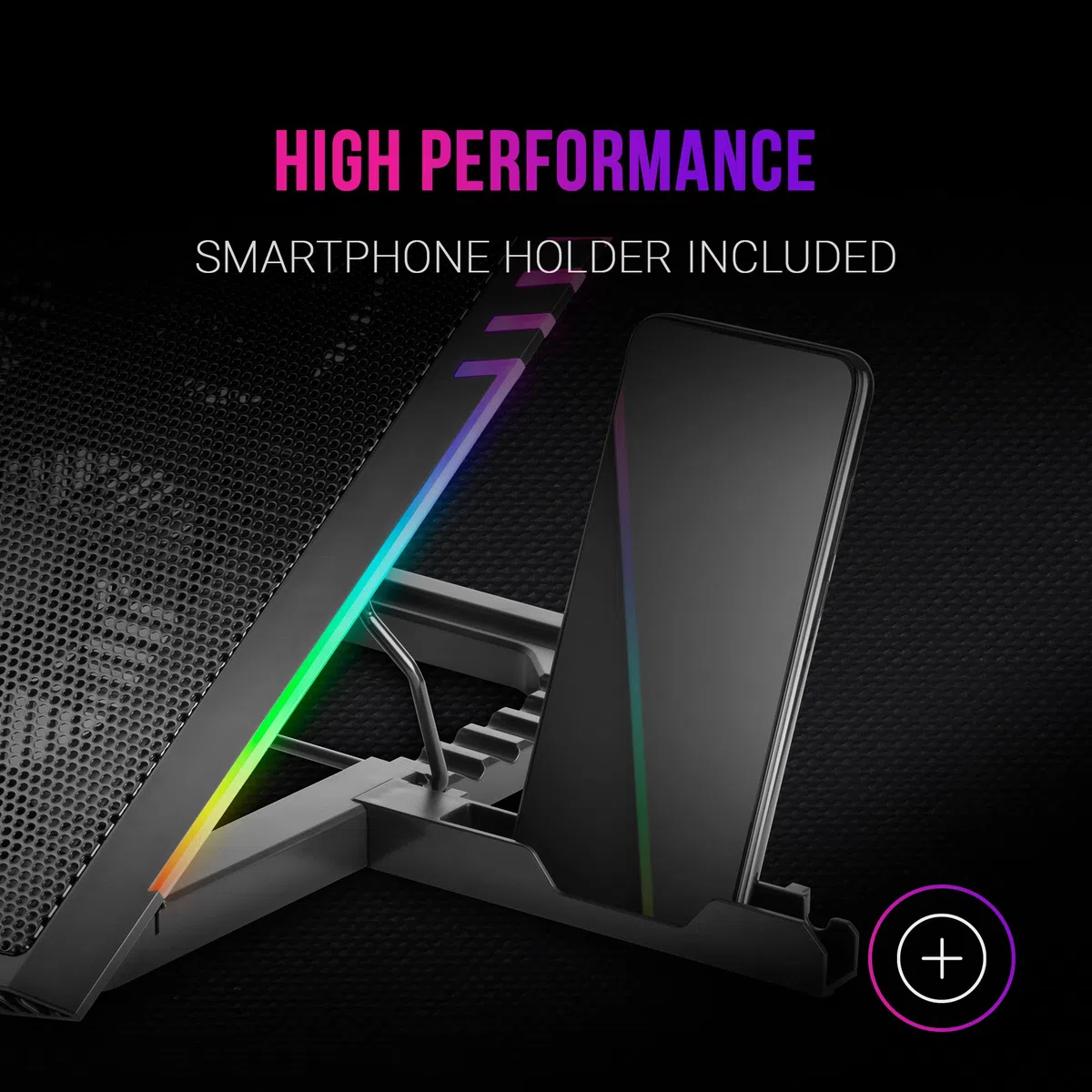 MARSGAMING MNBC5, XL Cooling Base & Stand ARGB, 6 Fans, Smartphone Holder