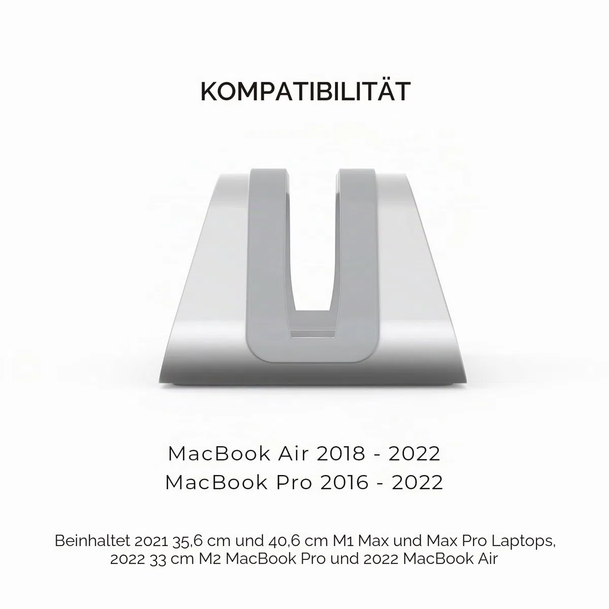 HumanCentric Vertikaler Laptop-Ständer für MacBook, kompatibel mit MacBook Pro Ständer, MacBook Air Ständer, Aluminium, silberner