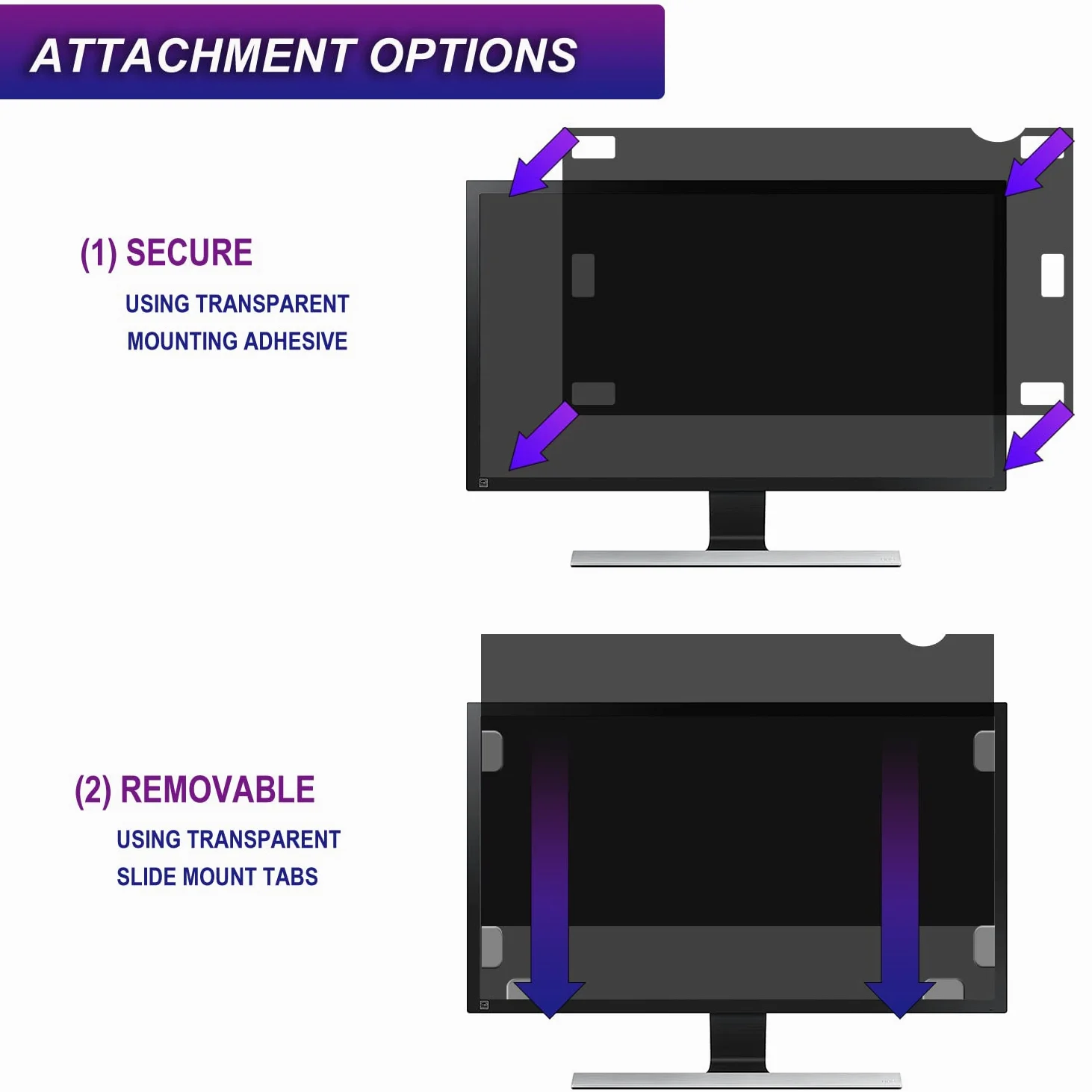 AiMok 21.5 Zoll Monitor Blickschutzfilter & Anti-Blaulichtfilter, Premium Privacy Filter, Blickschutz Folie für Computer & Desktop (21.5 Zoll, 477 x 268 mm, 16:9)