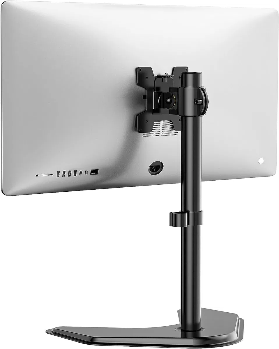 WALI Monitor Halterung 1 Monitor,Höhenverstellbarer Bildschirm Halterung,Freistehender Monitorständer mit VESA 75 bis 100,voll verstellbar für bis 32 Zoll (MF001),Schwarz